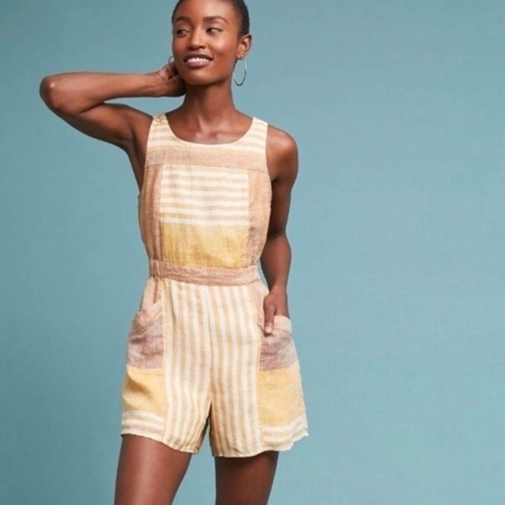 ett:twa Anthropologie Wesley Striped Romper. Size 8.
